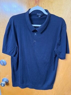 COS Men's Navy Pique Polo Shirt